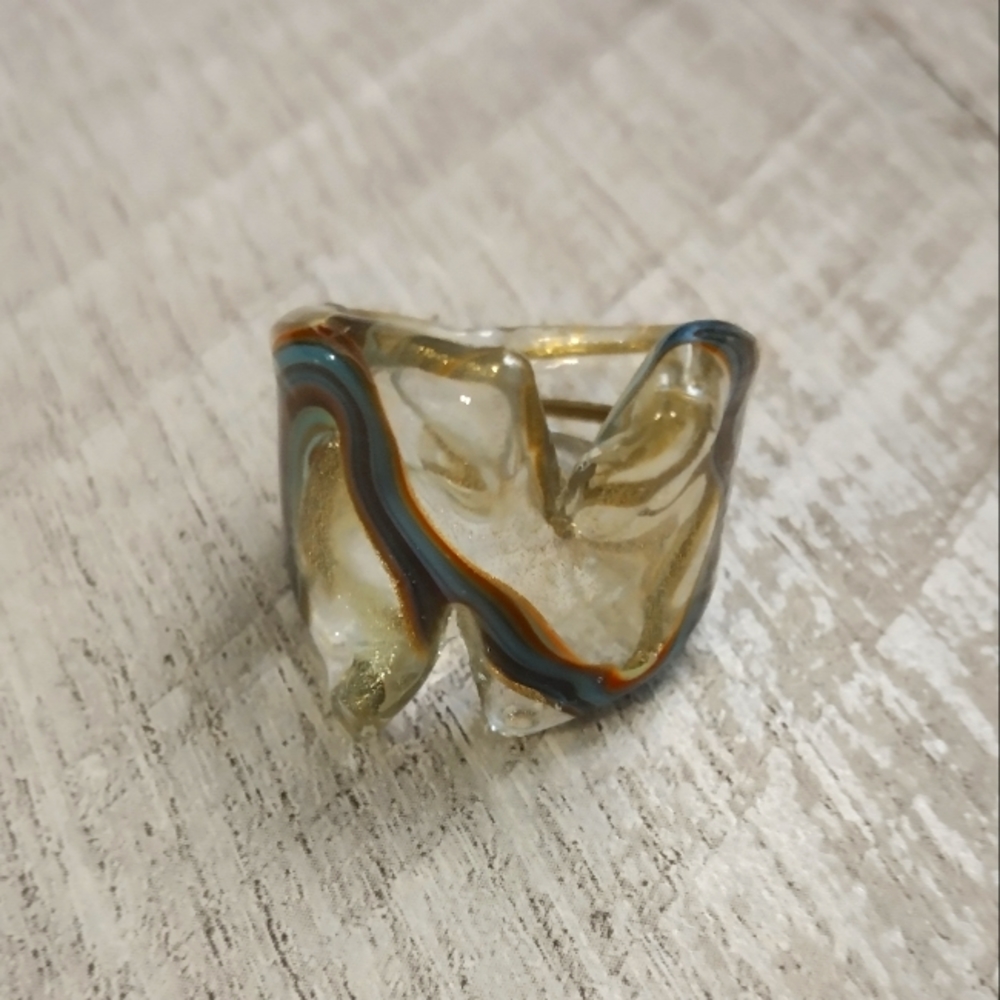 Marbled Resin Statement Ring Size 9.5